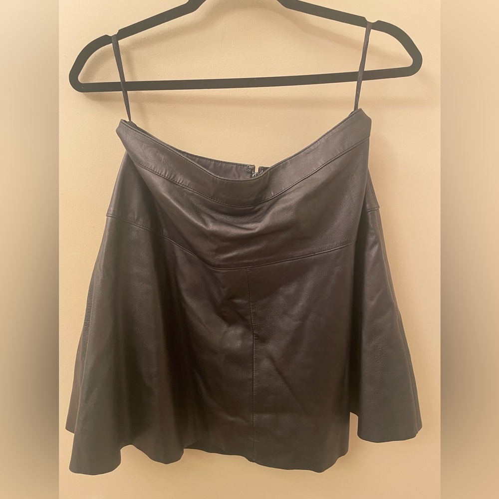 Banana Republic Leather Mini Skater Skirt